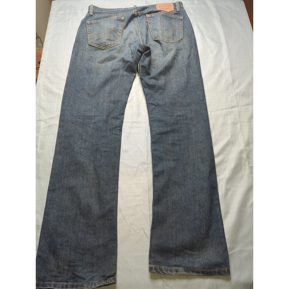 Levi's 505 Faded Jeans Mens 34x34 Straight Bootcut Y2K Grunge Cowboy Denim